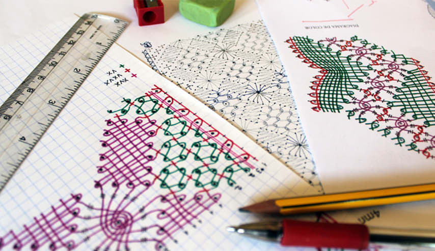 Cómo interpretar y dibujar diagramas para encaje de bolillos