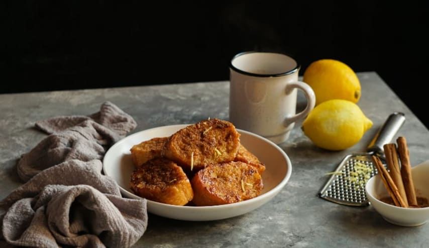 Torrijas veganas con pan especial casero